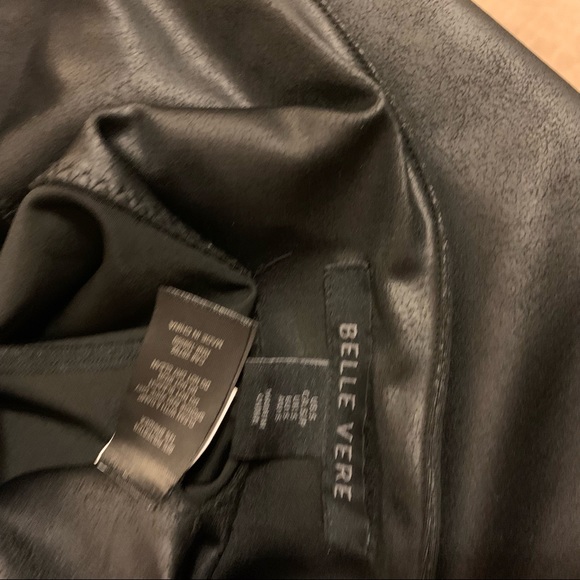 NWOT- Faux Leather Leggings, marble black sheen size small fits up to Med - Picture 6 of 10